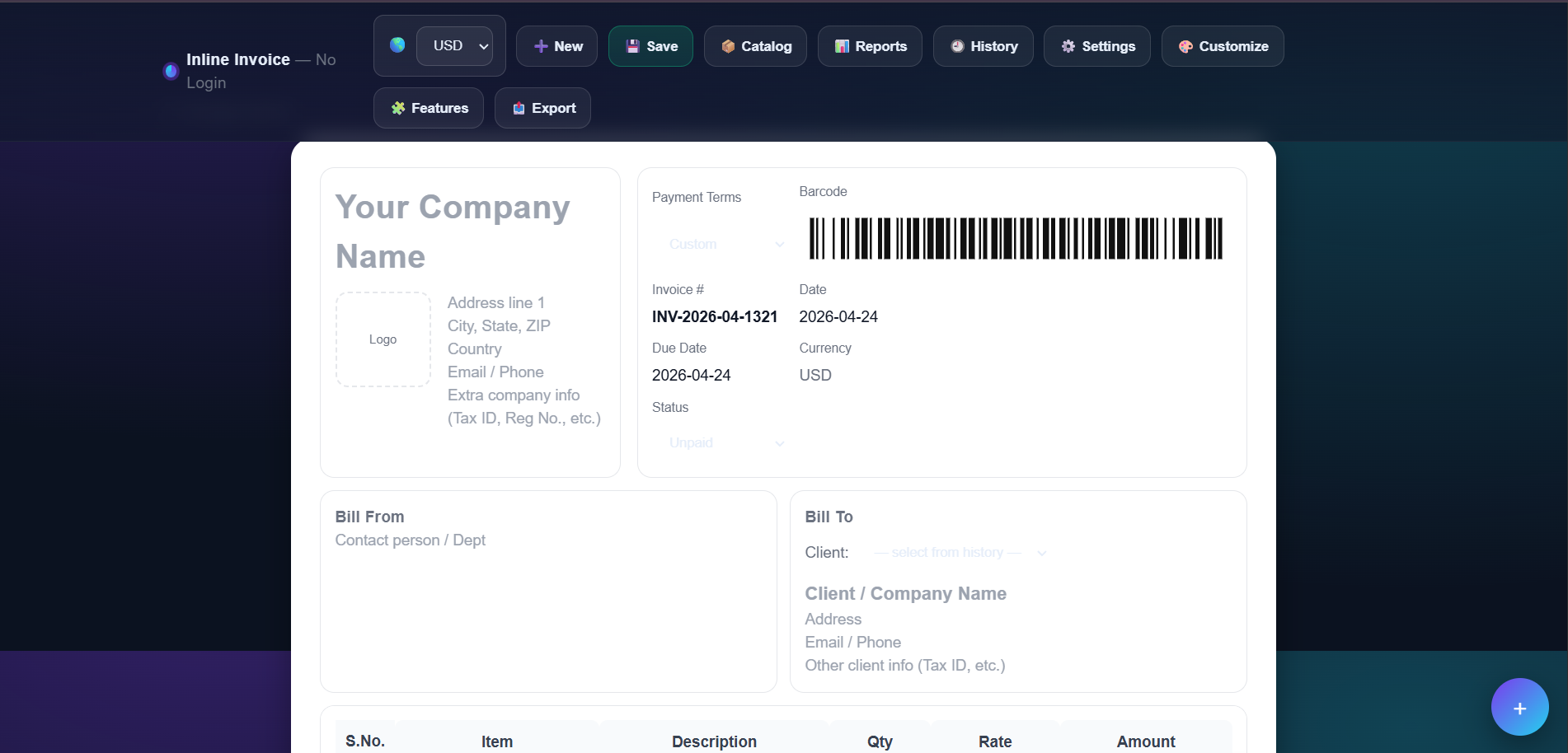 Smart Invoice Generator